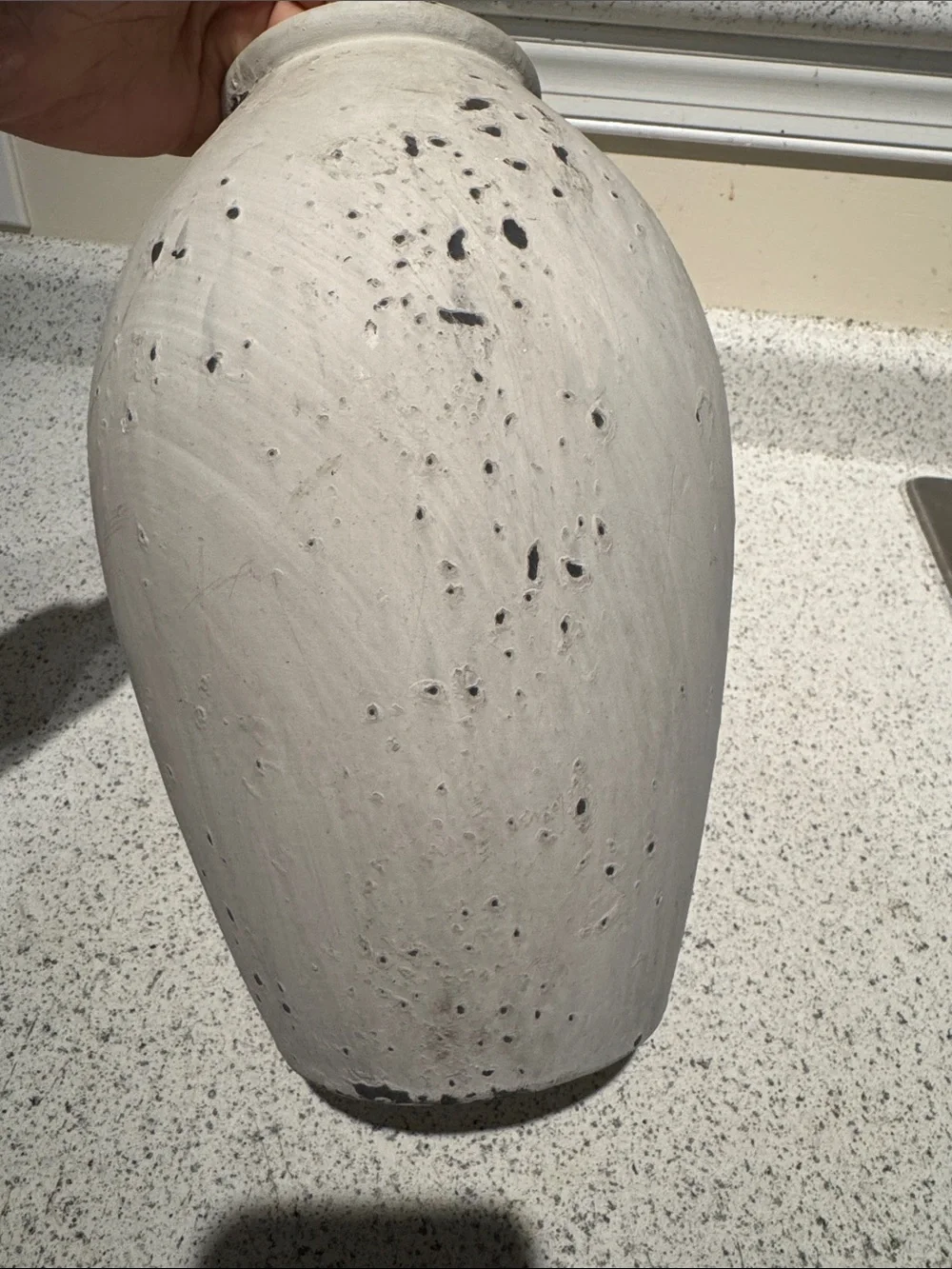 Hobby Lobby Mottled White & Gray Ceramic Vase – Scandinavian Style